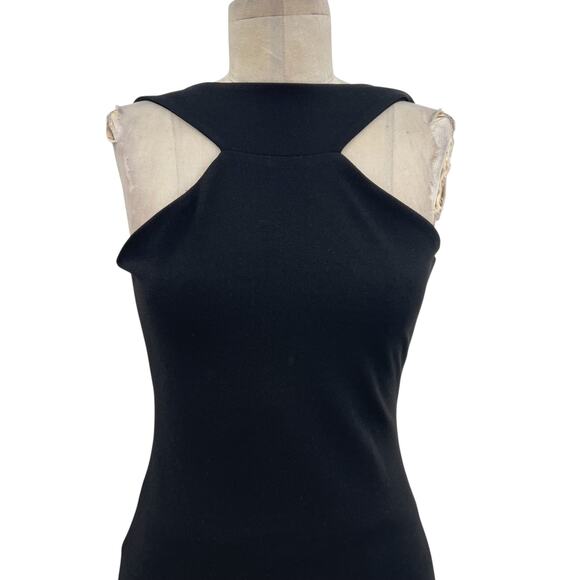 Nookie Long Gown Maxi Dress Bodycon Halter Neck Cut Out Tie Black Size Small - Picture 3 of 13